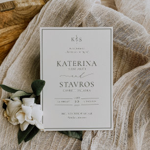 Convite para Casamento Verde de Oliva HARMONY