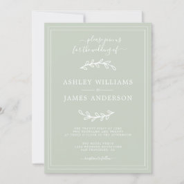 Convite para Casamento Verde de Pastel Elegante