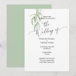Convite para Casamento Verde do Branch Sage