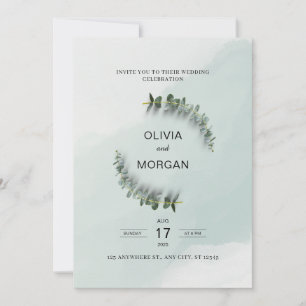 Convite para Casamento Verde e Branco
