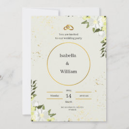 Convite para Casamento Verde e Creme