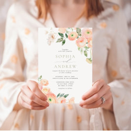 Convite para Casamento Verde Elegante Blush & Sage