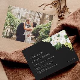 Convite para Casamento Verde Elegante com Foto