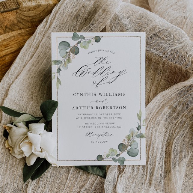 convite para casamento verde eucalyptus (Criador carregado)