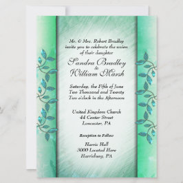 Convite para Casamento Verde Marble e Vine