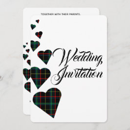 Convite para Casamento Verde Tartan