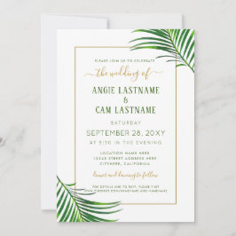 Convite para Casamento Verde Tropical Lush Moderno