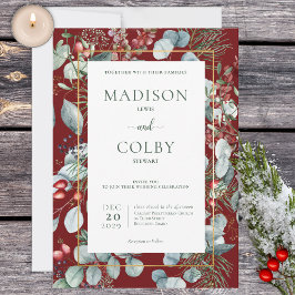 Convite para Casamento Vermelho de Silêncio do Nat