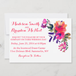 Convite para Casamento Vibrante de Cores de Água