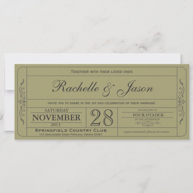 Convite para Casamento vintage (Frente)
