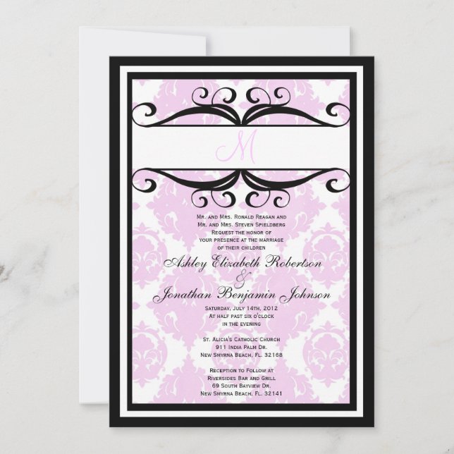 Convite para Casamento vintage bonito (Frente)