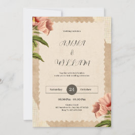 Convite para Casamento vintage Brown