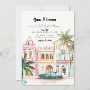 Convite para Casamento vintage Cuba Havana