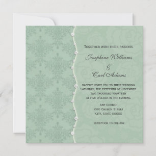 Convite para Casamento vintage Floral Verde para D