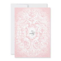 Convite para Casamento vintage Rosa Blush Floral