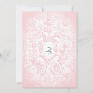 Convite para Casamento vintage Rosa Blush Floral