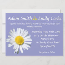 Convite para Casamento Violet Tulip Daisy