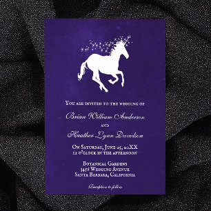 Convite para Casamento Violet Unicorn