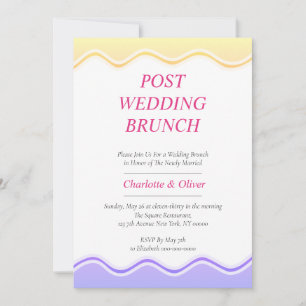 Convite para Casamento Violeta Amarelo Romântico