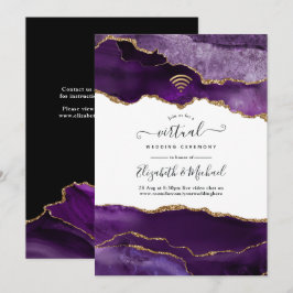 Convite para Casamento Virtual de Agate Roxo e Dou