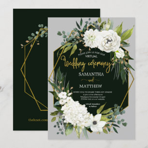 Convite para Casamento Virtual do Floral Branco El