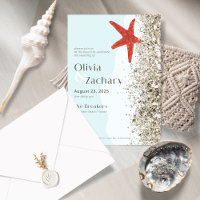 Convite para Casamento Whimisical Beach Sand Starf