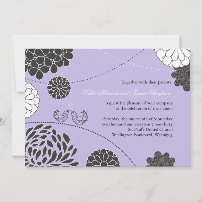 Convite Para Casamento Whimsical (Frente)