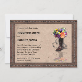 Convite para Casamento Wire de Barbed Western de P