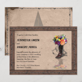 Convite para Casamento Wire de Barbed Western de P