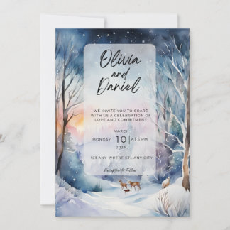 Convite para Casamento Wonderland Winter