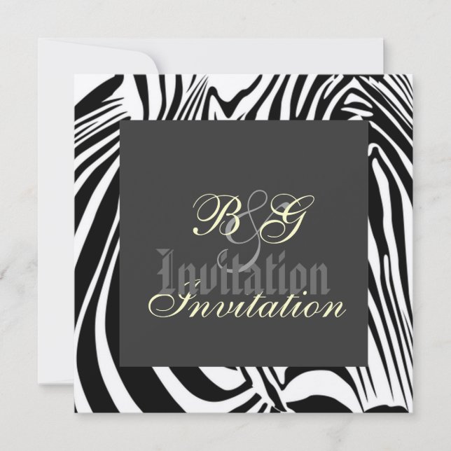 Convite para casamento Zebra (Frente)