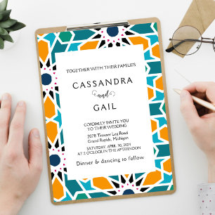 Convite para Casamento Zellij em Marrocos