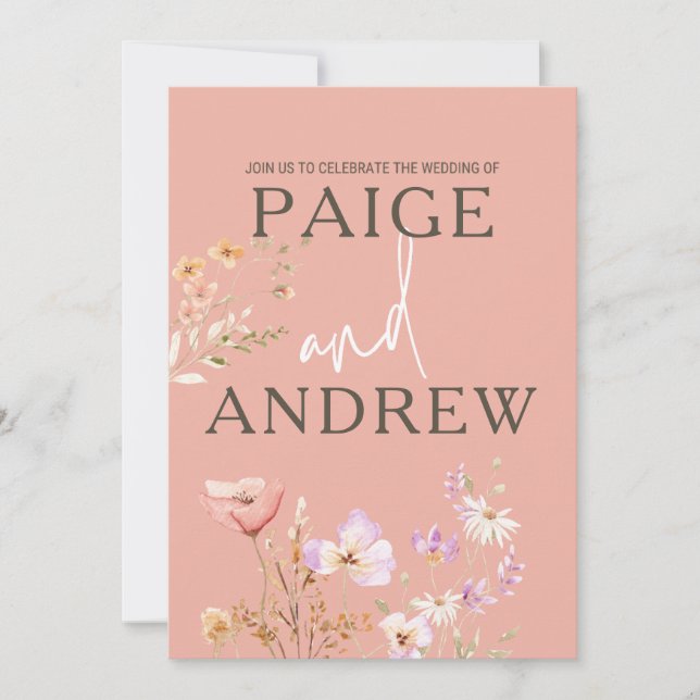 Convite para casamentos de fazendeiros cor-de-rosa (Frente)