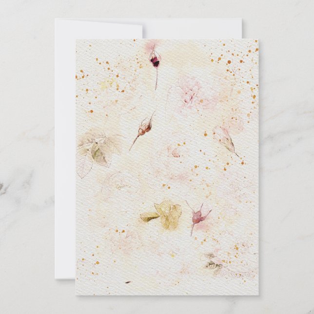 Convite para casamentos de flores no texto de pape (Frente)