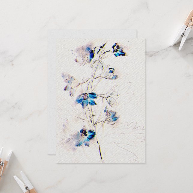 Convite para casamentos de flores no texto de pape (Frente/Verso In Situ)