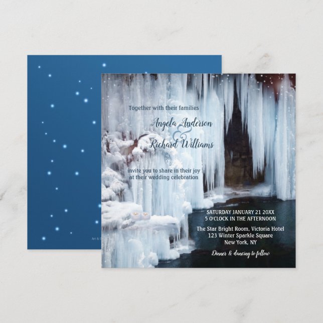 Convite para Casamentos no inverno de Íciclos Espu (Frente/Verso)