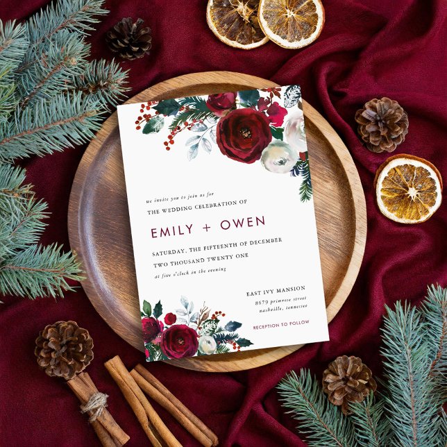 Convite para Casamentos no inverno Feriados (Criador carregado)