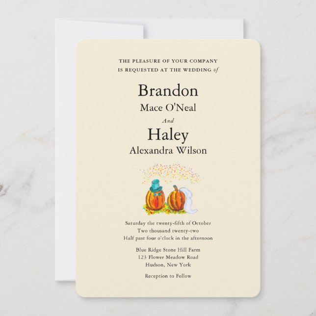 Convite para casamentos outono (Frente)