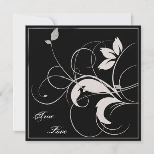 Convite para Casamentos outono de Black and Silver