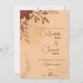 Convite para Casamentos outono Minimalista Brown