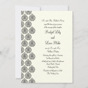 Convite para Casamentos tema damasco Vintage