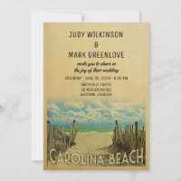 Convite para Casamentos vintage Carolina Beach