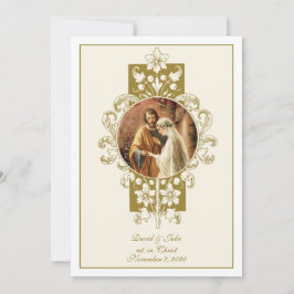 Convite para Casamentos vintage Católicos Elegante