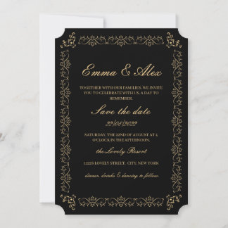 Convite para Casamentos vintage Elegante