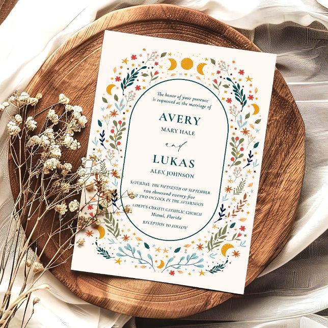 Convite para Casamentos vintage Místicos (Criador carregado)