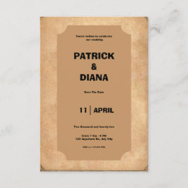 Convite para Casamentos vintage Retro Castanho e P