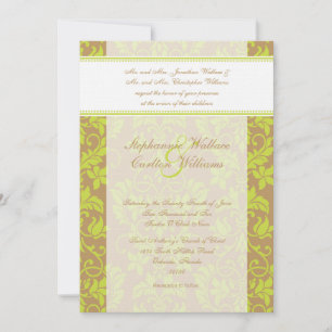 Convite para castanho e Casamento tema damasco Ver