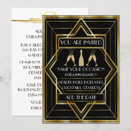 Convite para Celebração com Champanhe Deco