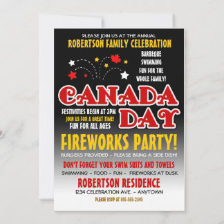 Convite para celebração da família no dia do Canad