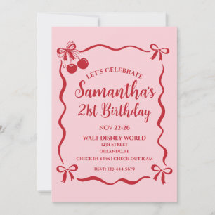 Convite para celebração de aniversário de 21 anos 